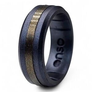 Enso Rings Axis Silicone Ring - Black Pearl/Meteorite Element - Size 9
